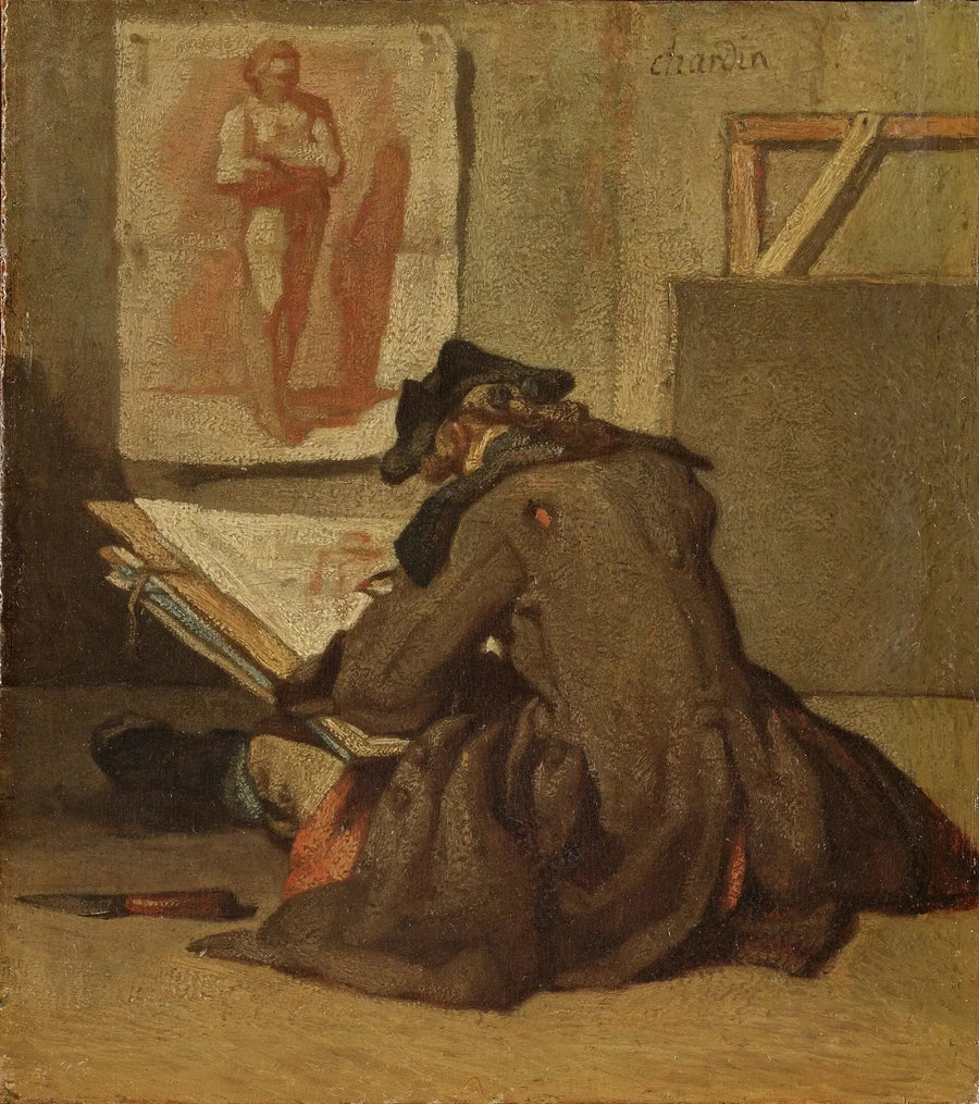Jong student tekenend - Jean Simeón Chardin