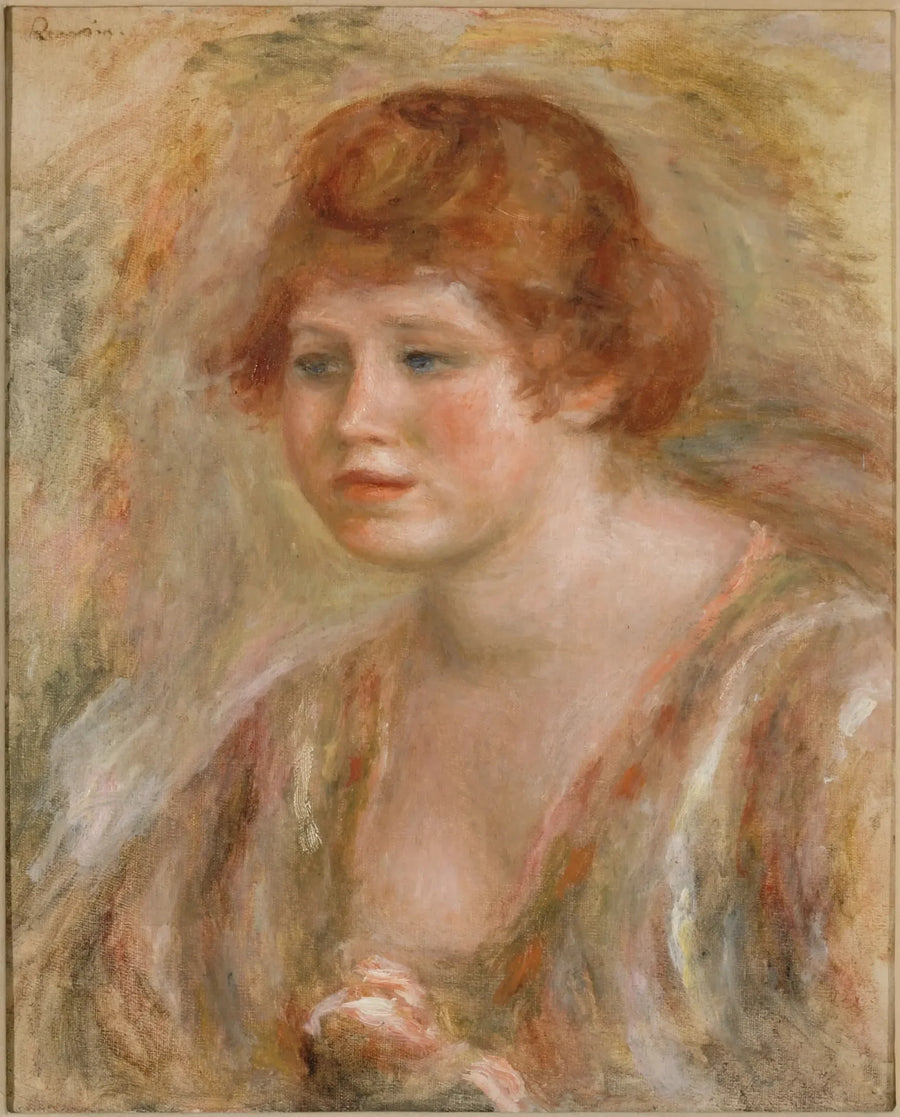 Jonge vrouw met roos - Pierre-Auguste Renoir