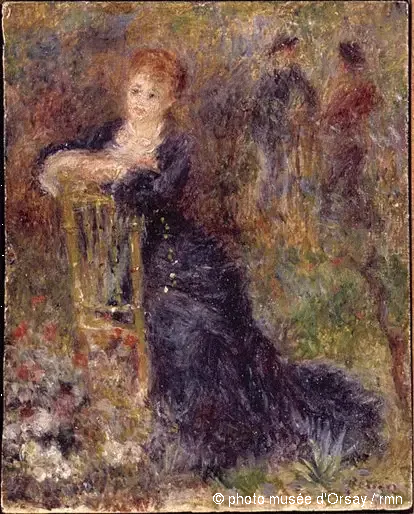 Jonge Vrouw Zittend in een Tuin - Pierre-Auguste Renoir