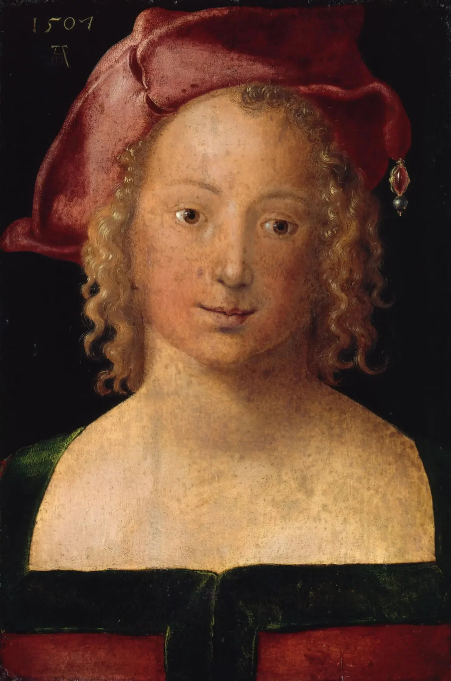 Jonge vrouw met rode baret - Albrecht Dürer