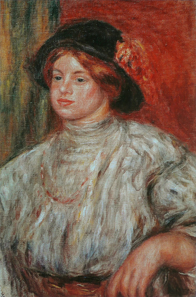 Jonge vrouw met hoed - Pierre-Auguste Renoir