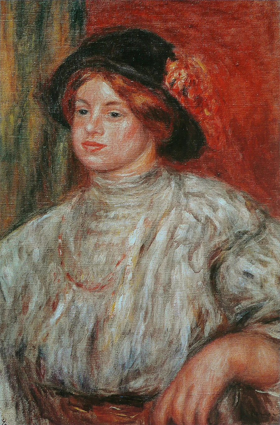 Jonge vrouw met hoed - Pierre-Auguste Renoir