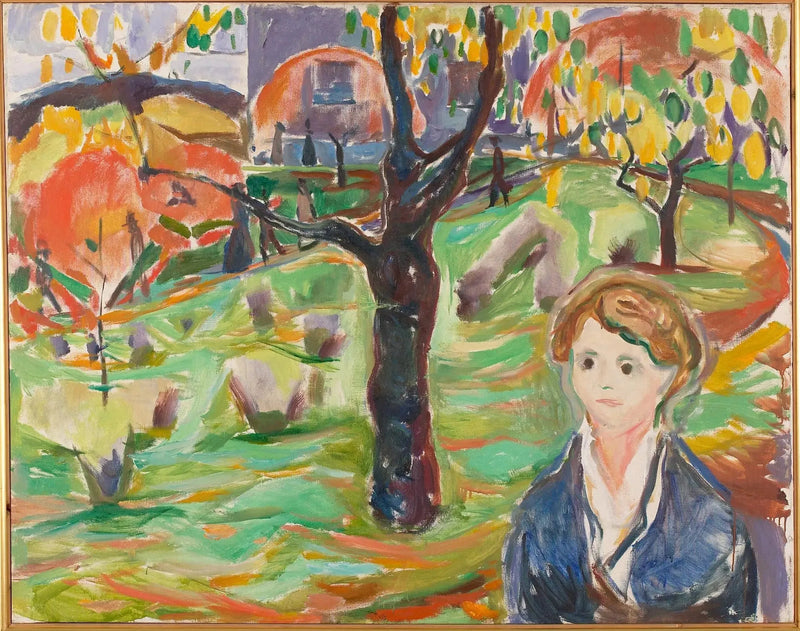 Jonge Vrouw in de tuin - Edvard Munch