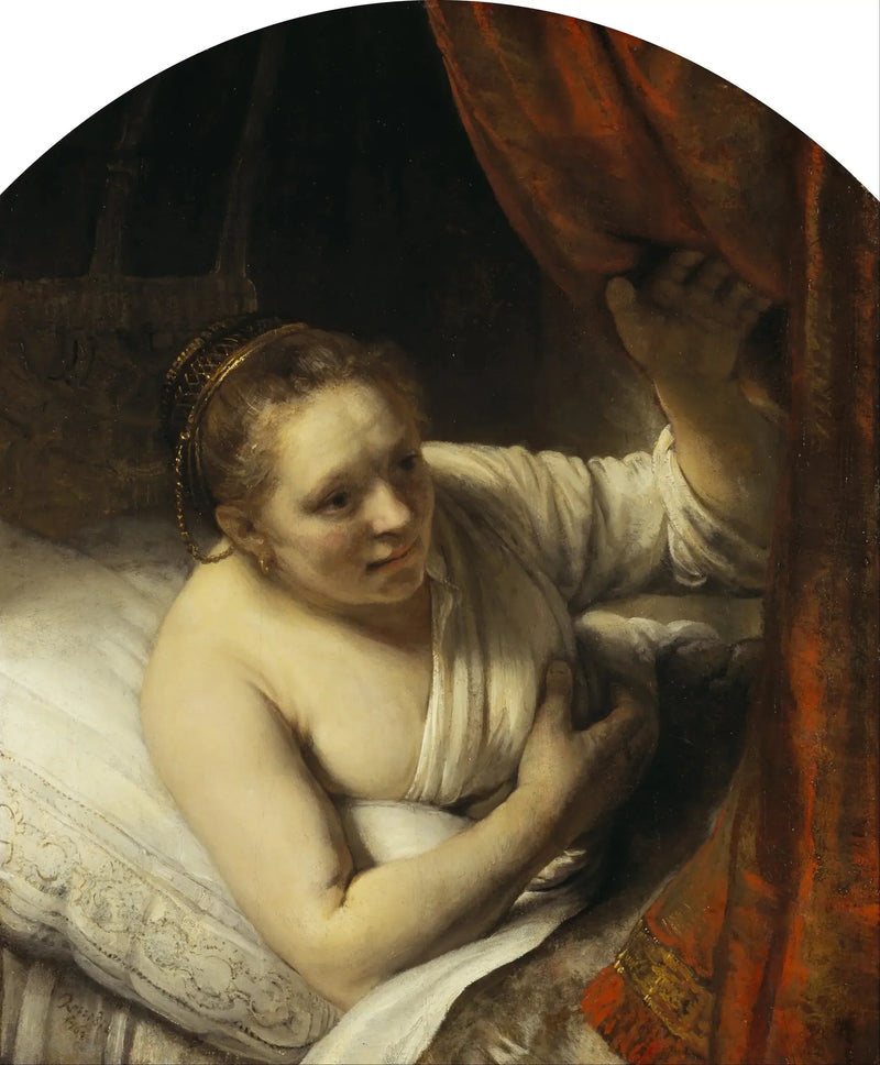 Jonge Vrouw op Bed - Rembrandt