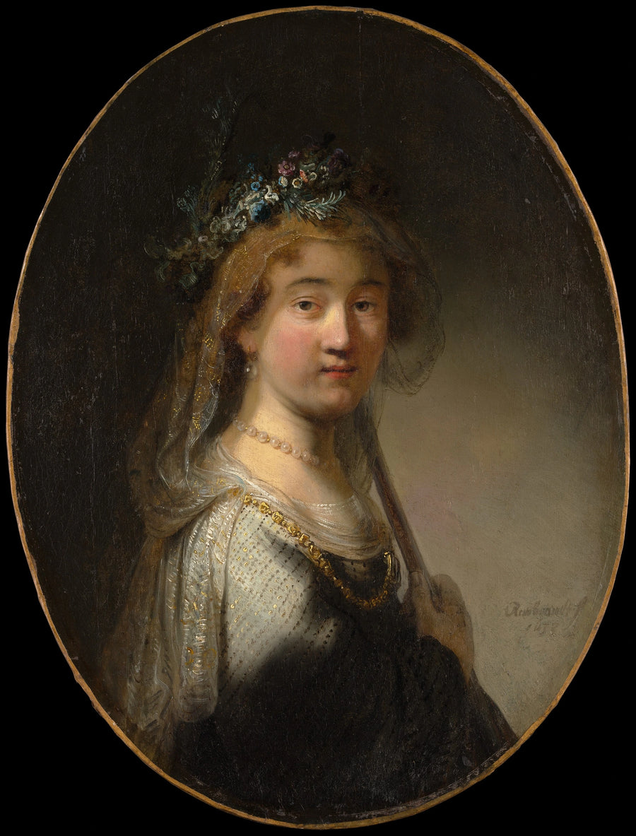 Een jonge vrouw in een herderin ("Saskia en Flora") - Rembrandt