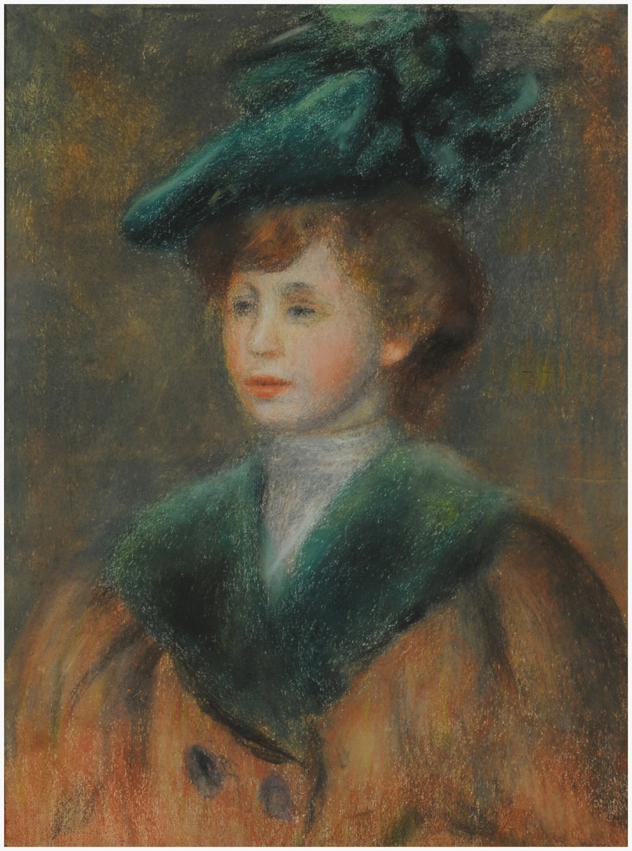 Jonge vrouw met groene hoed - Pierre-Auguste Renoir