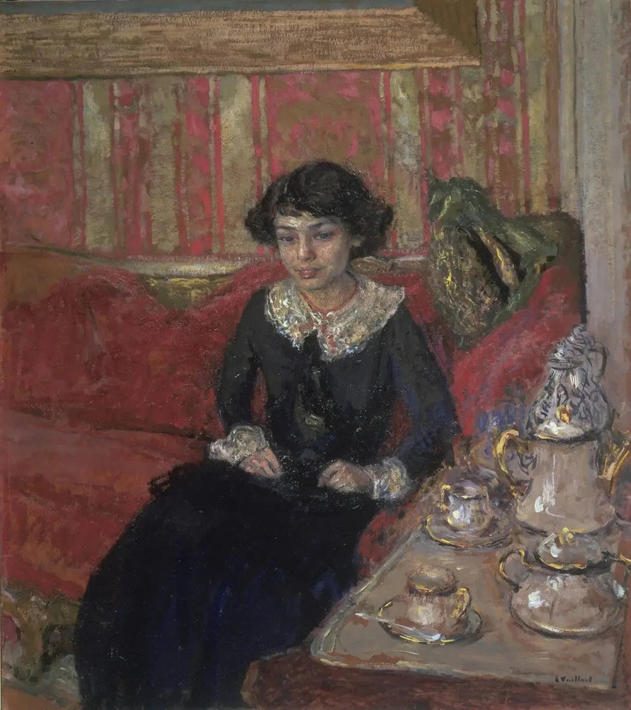 Jonge vrouw in een interieur - Édouard Vuillard