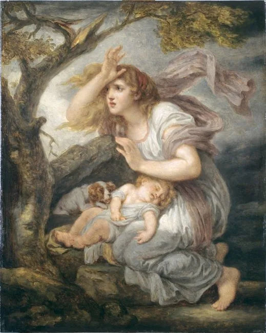 Jong meisje bang voor het onweer - Jean-Baptiste Greuze
