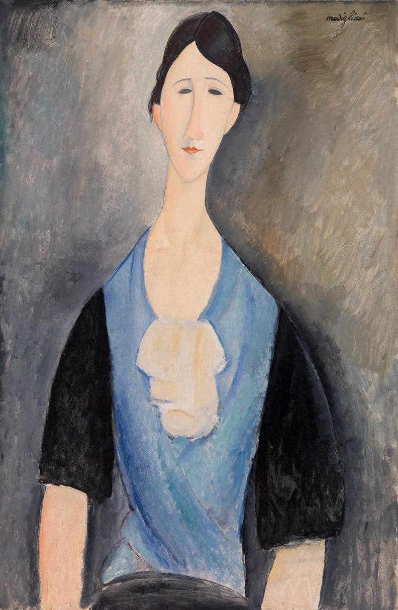 Jonge vrouw in het blauw (Giovane donna in azzurro) - Amedeo Modigliani