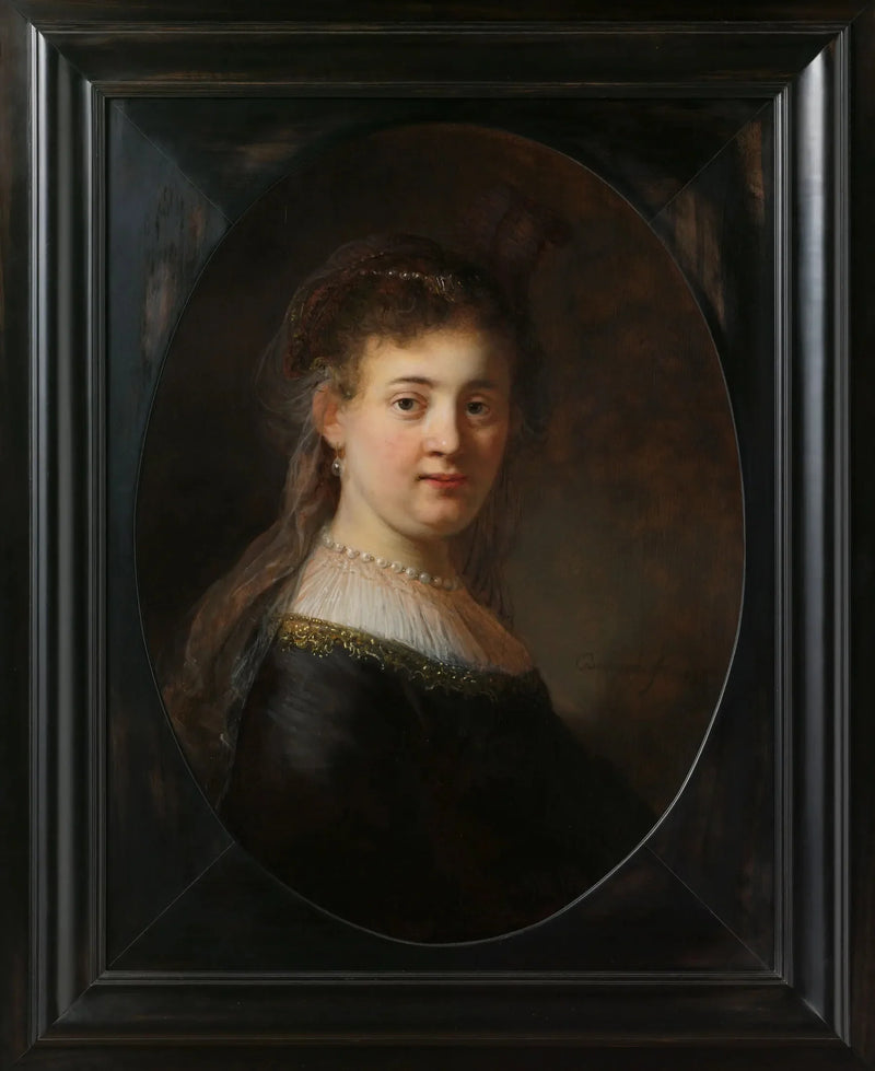 Jonge vrouw in fantastische kostuum - Rembrandt