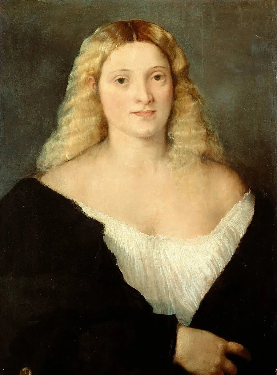 Jonge vrouw in zwarte jurk - Titian