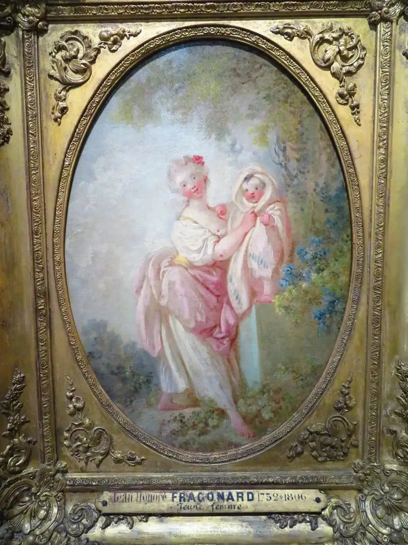 Jonge vrouw die speelt met een kind - Jean-Honoré Fragonard