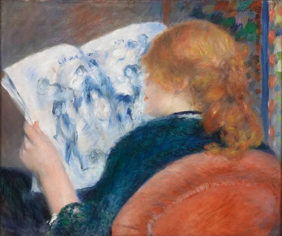 Jonge vrouw die een geïllustreerd tijdschrift leest - Pierre-Auguste Renoir