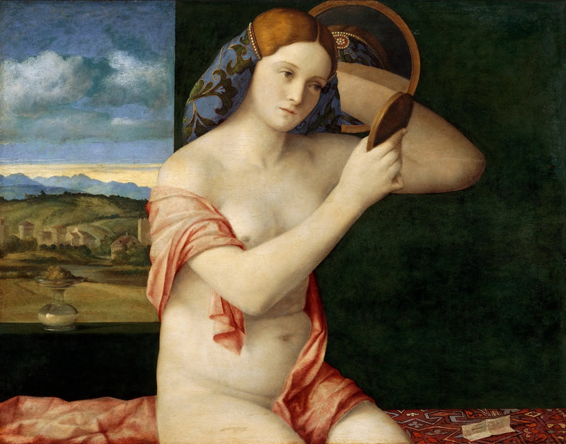 Jonge naakte vrouw bij de spiegel - Giovanni Bellini