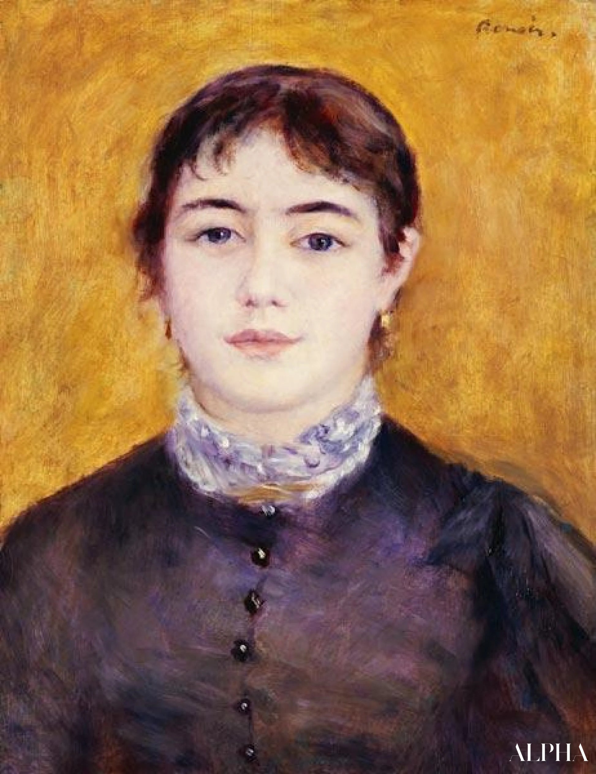 Jonge vrouw in het blauw - Pierre-Auguste Renoir - Reproducties van schilderijen en hoogwaardige schilderijen