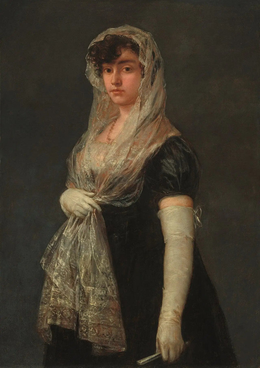 Jonge vrouw met een mantilla en een basquina - Francisco de Goya