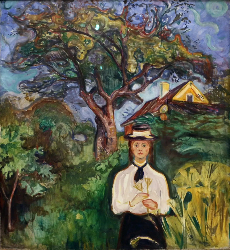 Jonge Vrouw onder een appelboom - Edvard Munch