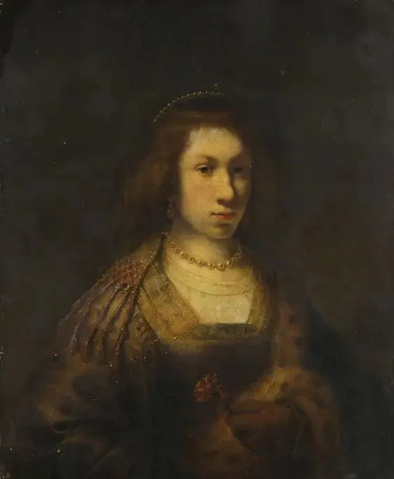 Jonge vrouw met een anjer - Rembrandt