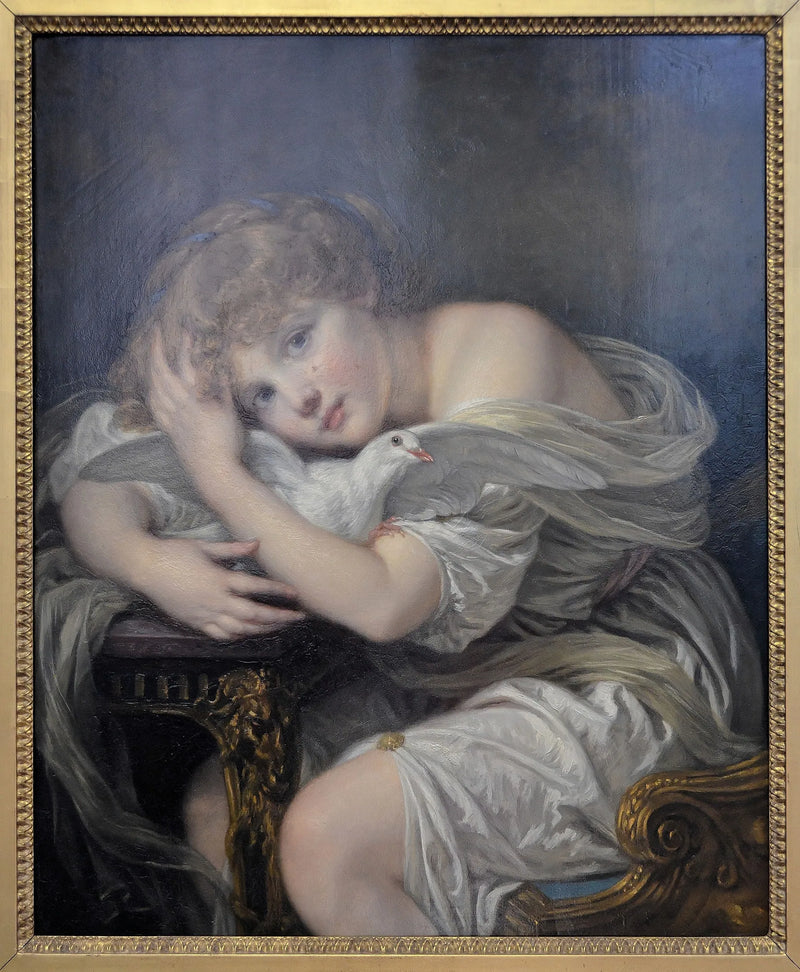 Jonge meisje met duif - Jean-Baptiste Greuze