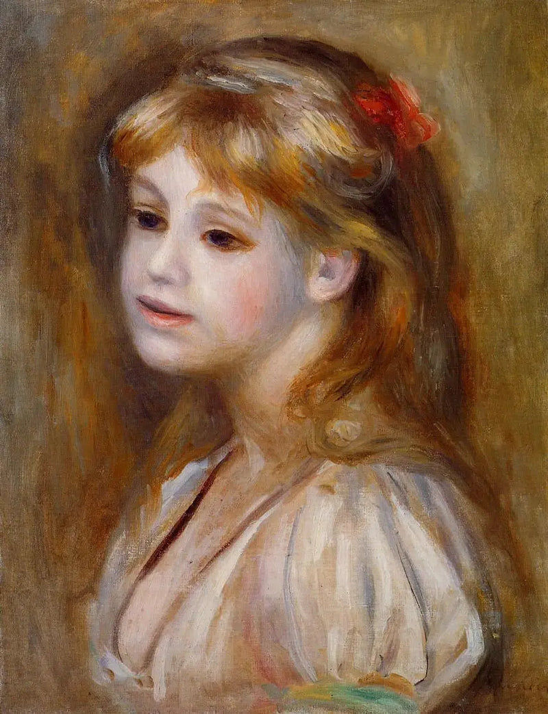 Meisje met de rode bloem - Pierre-Auguste Renoir