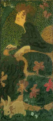 Jong meisje zittend met een konijn - Pierre Bonnard