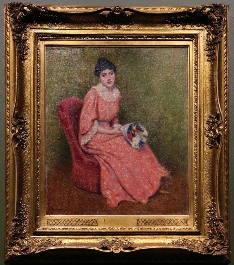 Jonge vrouw met een boeket bloemen - Federico Zandomeneghi