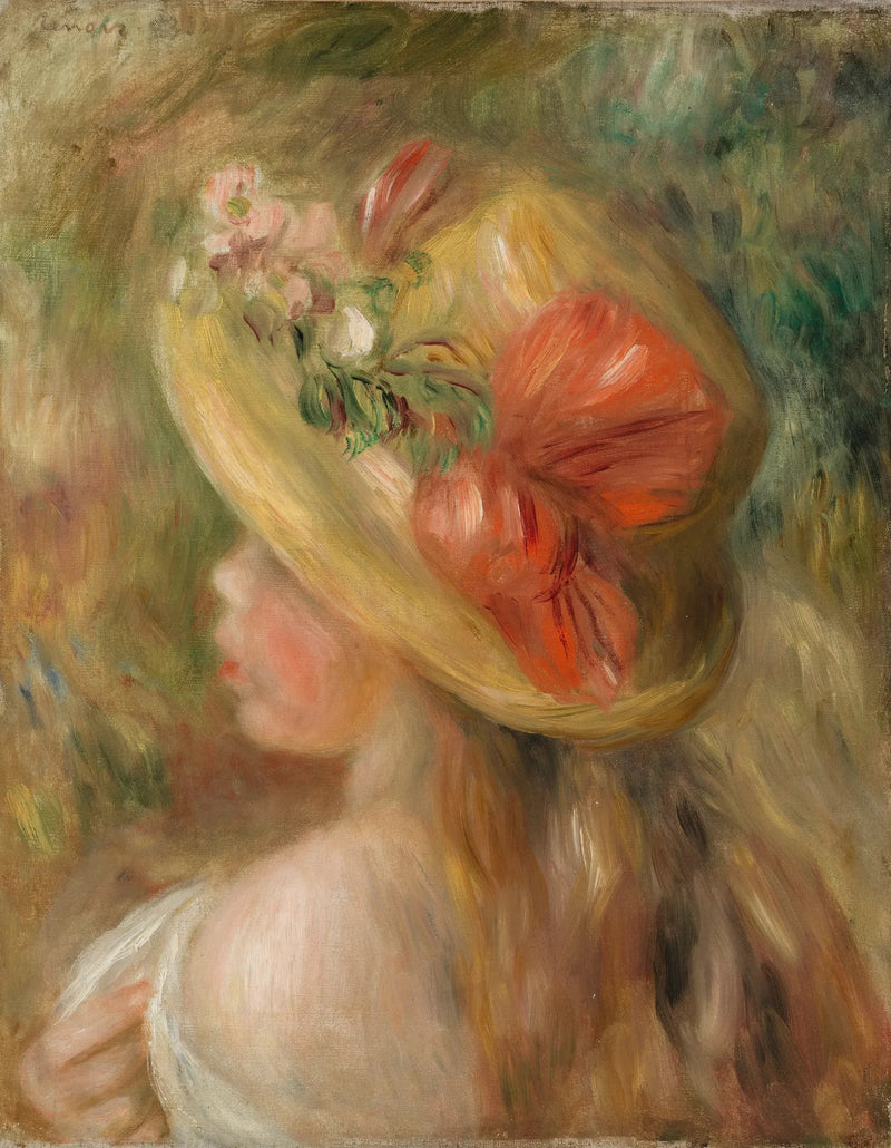 Meisje met hoed (Meisje met hoed) - Pierre-Auguste Renoir