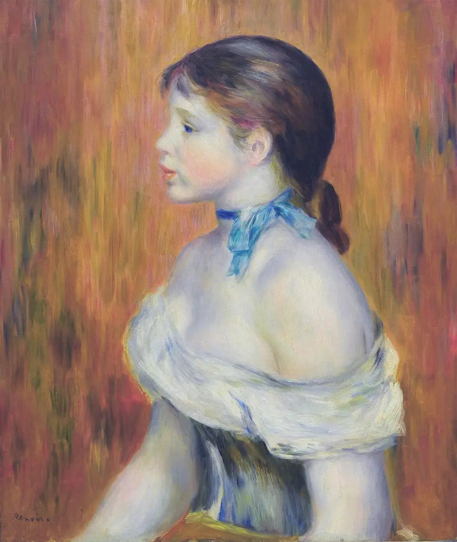Meisje met de blauwe strik - Pierre-Auguste Renoir