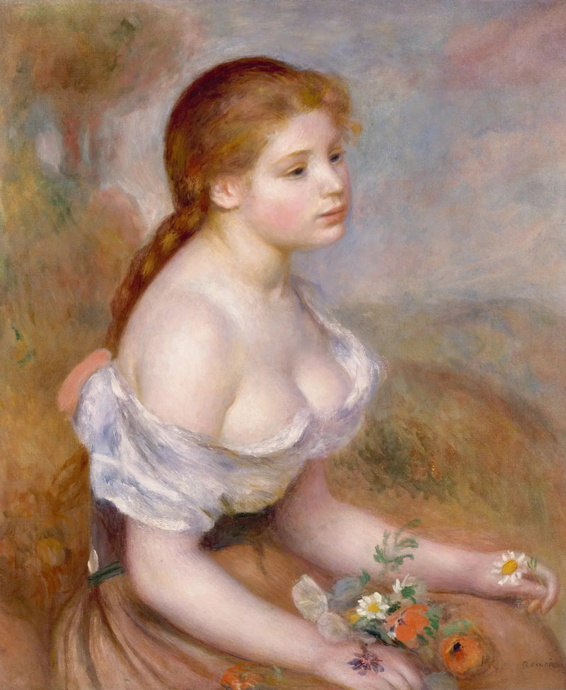 Meisje met madeliefjes - Pierre-Auguste Renoir