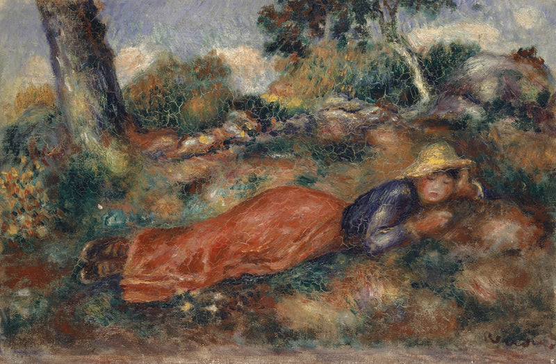 Jong meisje liggend op het gras - Pierre-Auguste Renoir
