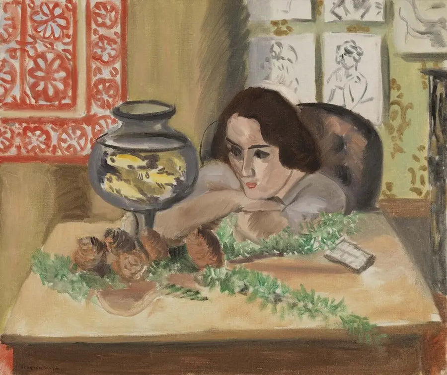 Meisje voor een aquarium - Henri Matisse