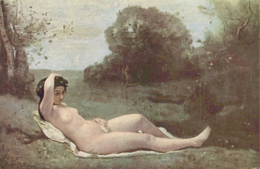 Jonge vrouw in groen - Jean-Baptiste Camille Corot
