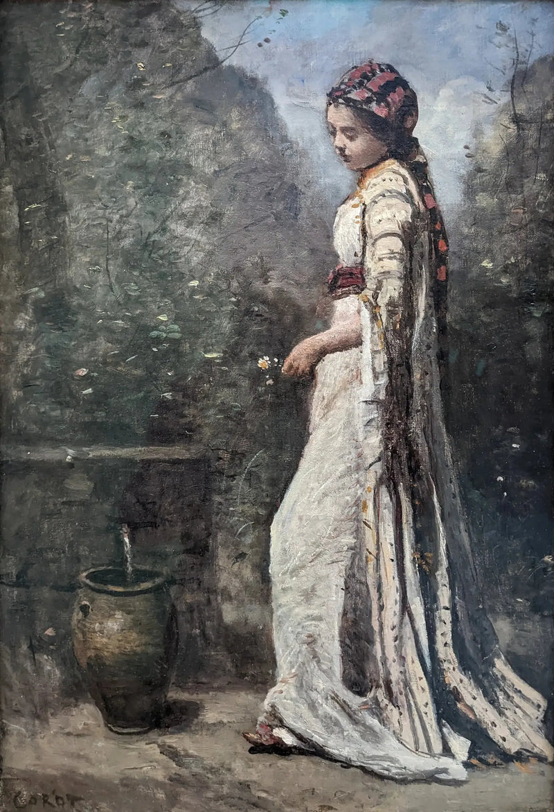 Jonge Griekse Meisje bij de Fontein - Jean-Baptiste Camille Corot