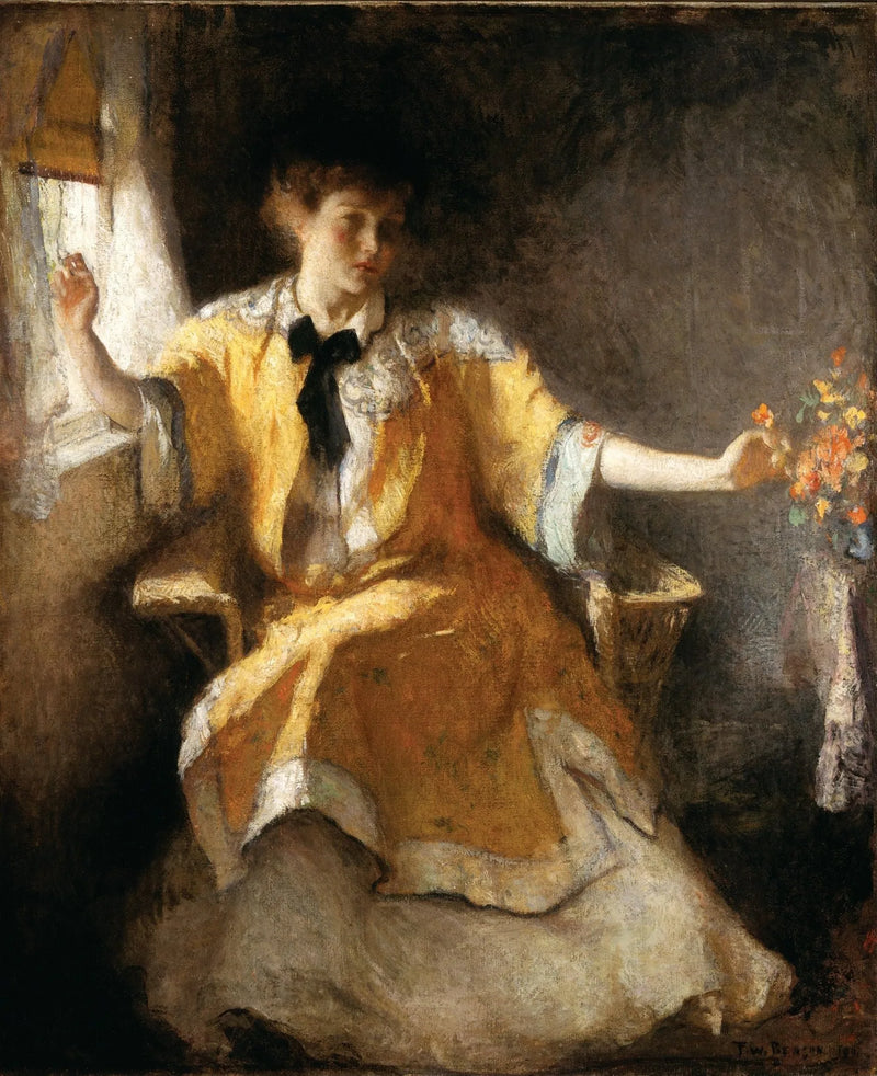 Jonge meisje bij een raam - Frank Weston Benson