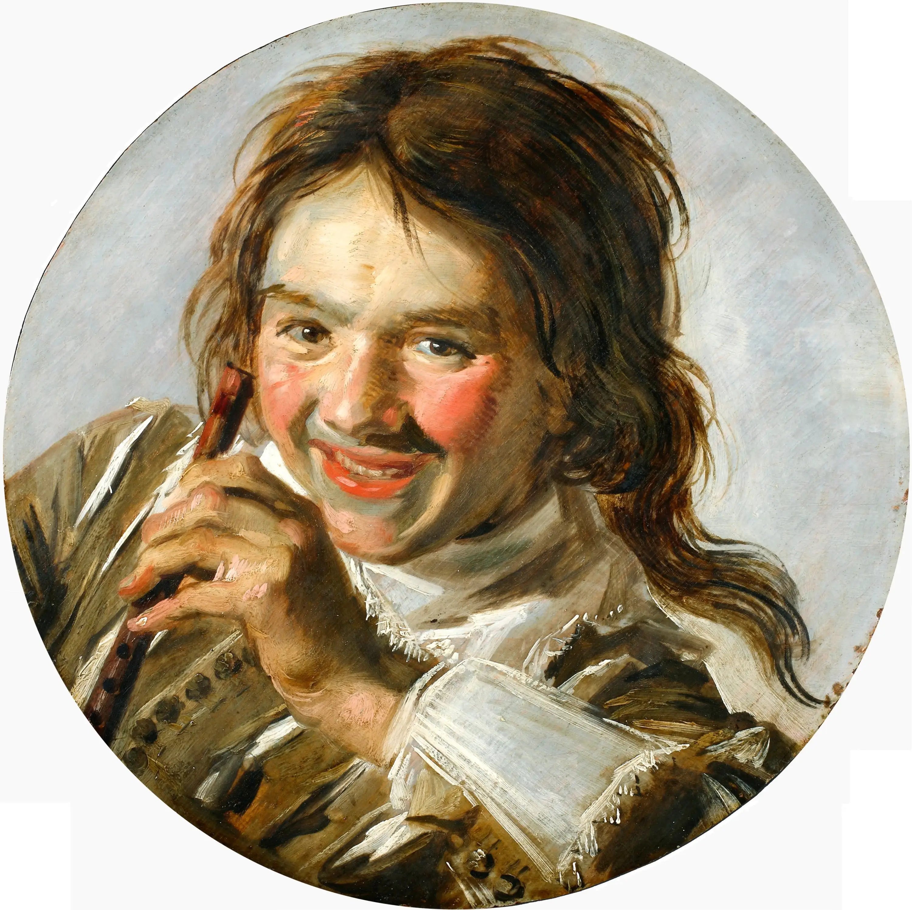Jeune garçon riant avec une flûte - Frans Hals image 1 reproduction artisanale de tableau