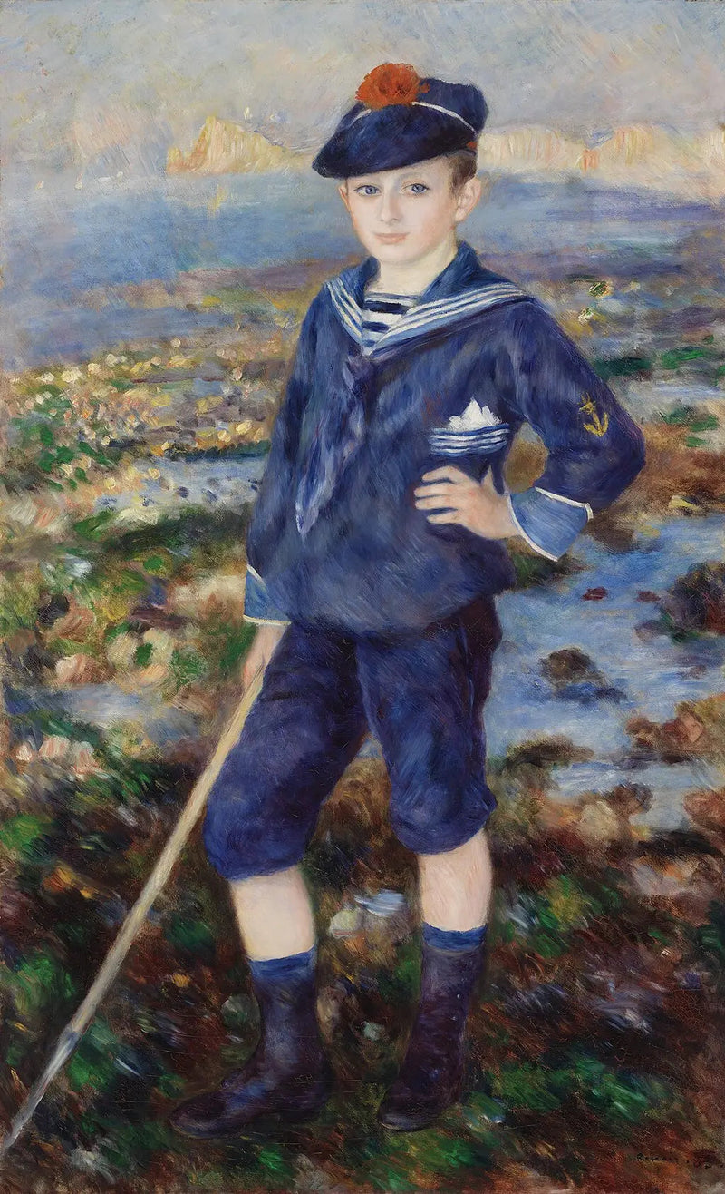 Jonge jongen op het strand van Yport - Pierre-Auguste Renoir
