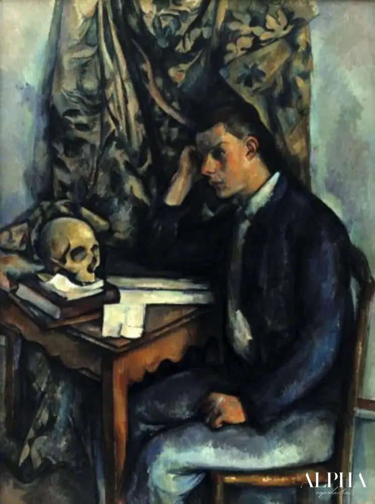 Jeune homme avec un crâne - Paul Cézanne - Reproductions de tableaux et peintures haut de gamme