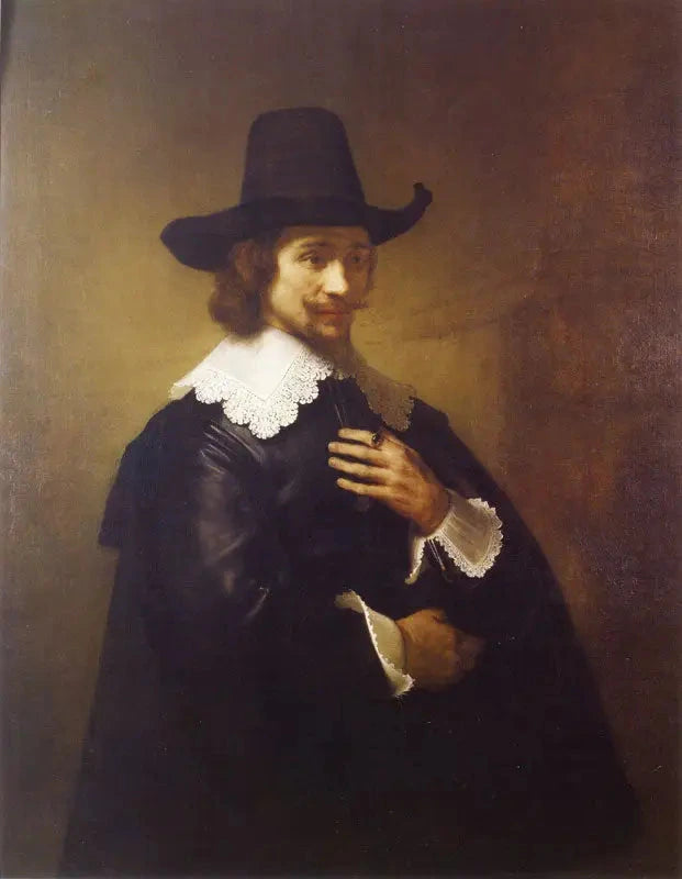 Portret van een jonge man met een brede hoed - Rembrandt