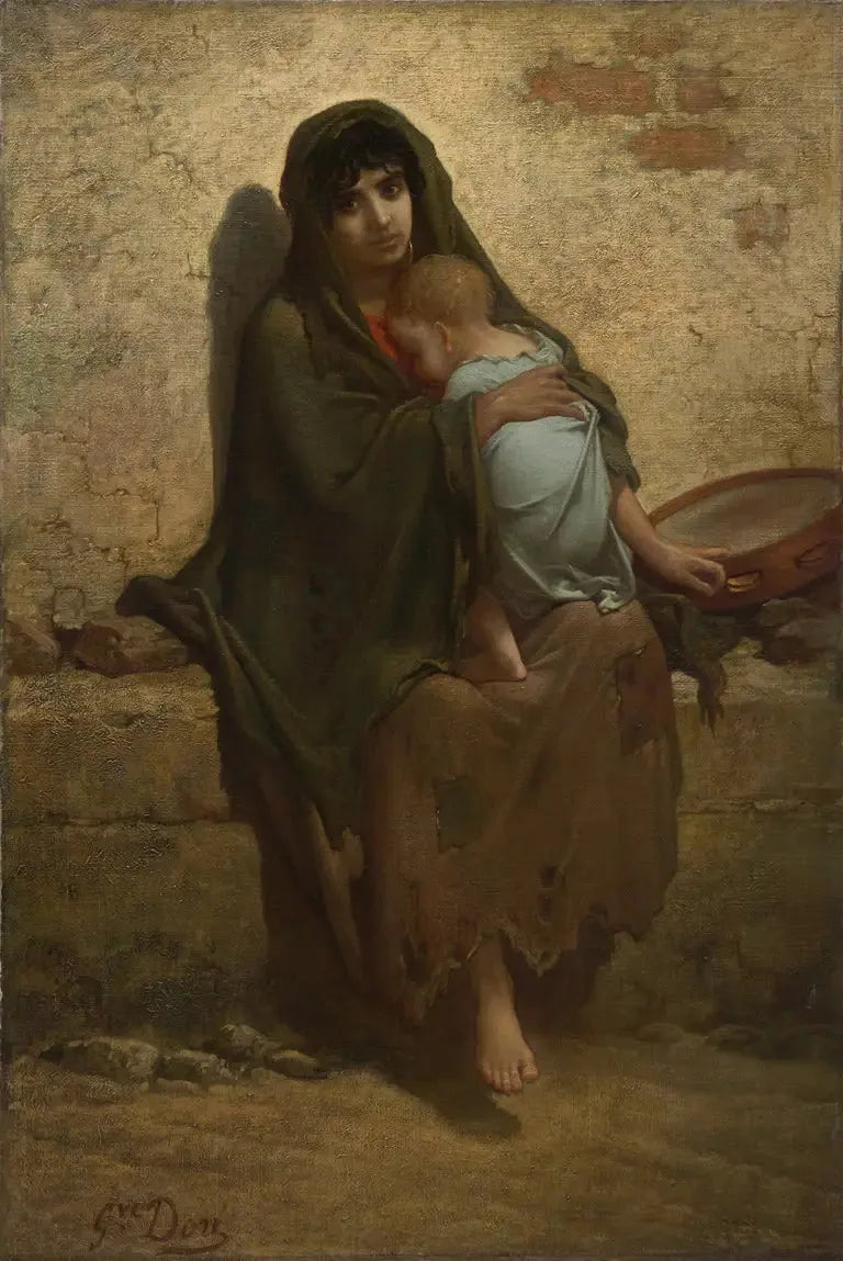 Jonge zigeuner moeder - Gustave Doré