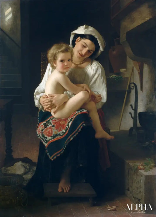 Jeune mère regardant son enfant - William Bouguereau - Reproductions de tableaux et peintures haut de gamme