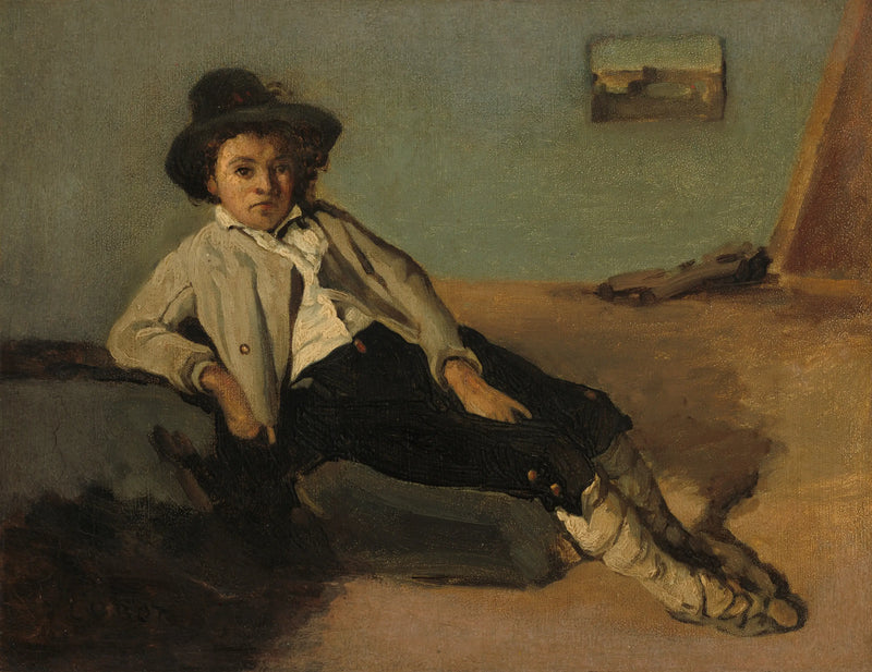Jonge Landbouwer Italiaans - Jean-Baptiste Camille Corot