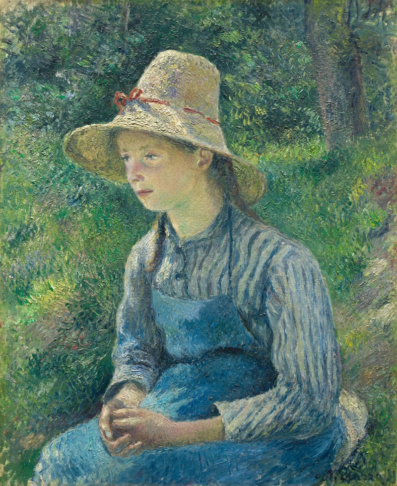 Jonge boerin met strohoed - Camille Pissarro