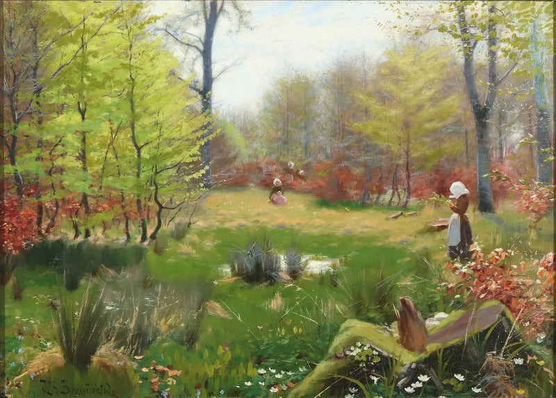 Jonge meisjes die anemonen plukken in een lentebos - H. A. Brendekilde

Source:
Jeunes filles cueillant des anémones dans une forêt printanière - H. A. Brendekilde