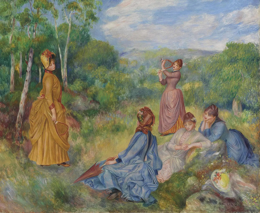 Meisjes die aan het stuur spelen - Pierre-Auguste Renoir