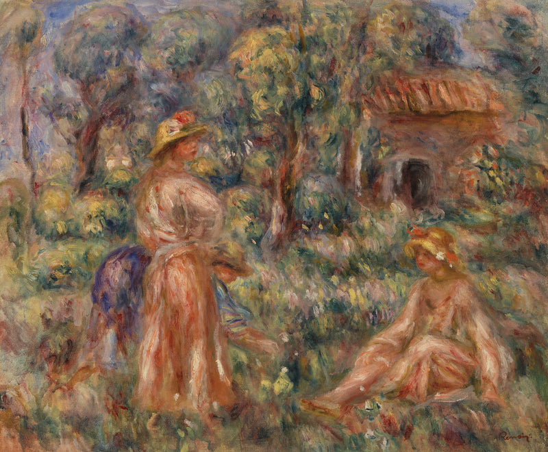 Meisjes in een landschap (Jonge meisjes in een landschap) - Pierre-Auguste Renoir