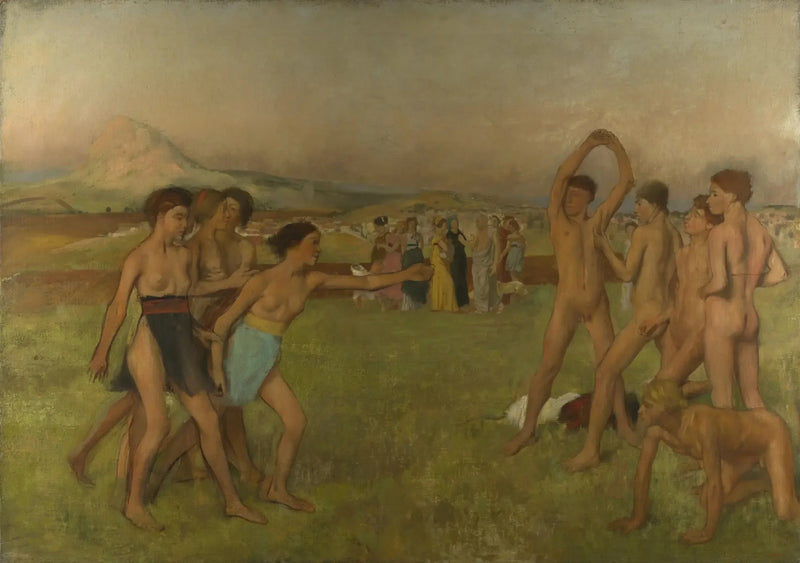 Jonge Spartanen in training - Edgar Degas
