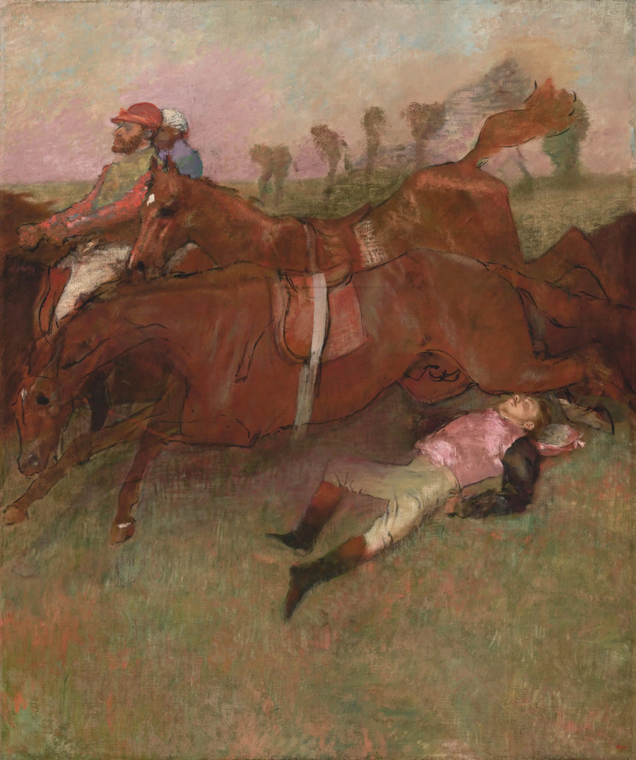Scène van de steeplechase: De gevallen jockey - Edgar Degas