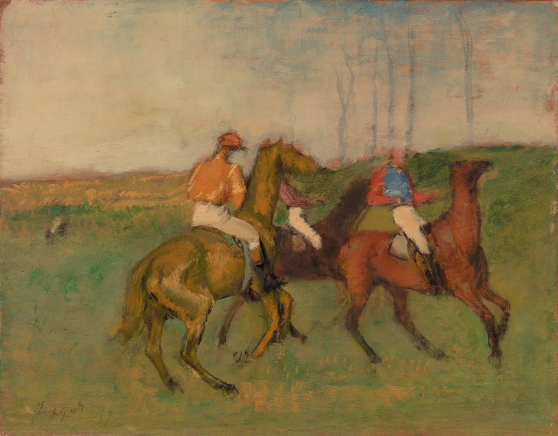 Jockeys en racepaarden - Edgar Degas