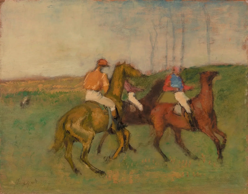 Jockeys en racepaarden - Edgar Degas