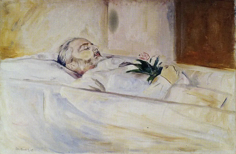 John Hazeland op zijn sterfbed - Edvard Munch